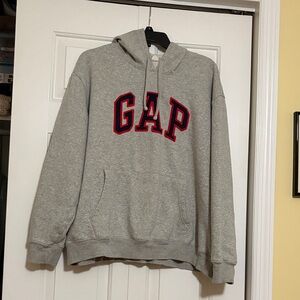 GAP Gray Crewneck Hoodie with Red Navy Logo